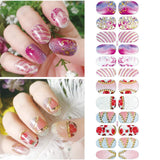 Comdoit 8 Sheets Nail Polish Strips Glitter Nail Wraps Full Nail Stickers Color Nails Strips Self Adhesive Nail Polish Wraps Decal Nail Design Stickers Manicure Strips Set for Women Girls