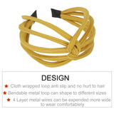 6 Pack Women Plain Black Red Yellow Green Cloth Fabric Covered Wide Hard Headbands Elastic Stretchy Hairbands Hair Clasps Holder Crown Headwrap Tiara Fascinators Headpiece Accessories