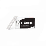 Feather FHS-10 Single Edge Razor Blades (60 Count) with Blade Recycling Bank | Hi-Stainless Carbon Steel, Platinum & PTFE Coated | Ultra-Sharp, Durable & Comfortable | O.23mm Thickness