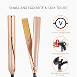 Hair Curler 2 in 1 - Ceramic Straightener and Curlers in one, Wet to Dry Hair Styler Flat Iron No Damage to Hair