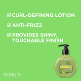 Redken Curvaceous Ringlet Shape-Perfecting Lotion | for Curly Hair | Provides Frizz-Free Control & Enhances Shine | 6 Fl Oz