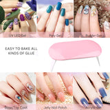 Acrylic Nail Kit Set, Acrylic powder Shiny Glitter Nail Art Decoration Professional DIY Gel Nail Kit Manicure Set with Nail Dryers