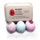 Egg Shaped Relax Bath Bombs (6 Pack) with Kaolin Clay