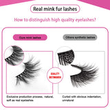 25mm Mink Lashes, SWINGINGHAIR 3D Mink Eyelasehes Dramatic Lashes 3 Different Styles Crossed Cluster Natural Layered Hand Made Strips Eyelashes Reusable Make Up Real Fake Eyelashes