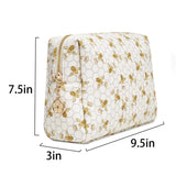 Luxury Makeup Bag for Purse Large Women Cosmetic Bags for Toiletry Travel (White)