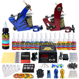 Solong Tattoo Tattoo Kit Complete Machine Guns 14 Inks Power Supply Foot Pedal Needles Grips Tips TK210