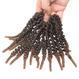 Leeven 8 Inch Pre-twisted Spring Twist Hair 6 Packs Ombre Brown Short Crochet Braids Hair For Bob Spring Twists Braiding Hair Synthetic Passion Twist Hair For Black Women (15strands/pack,T27)