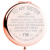 Fnbgl Sister Gifts from Sister Brother, Sisters Birthday Gift Ideas, for Girls Womens, Great Gifts for Mothers Day, Graduation Present for Her Rose Gold Compact Mirror