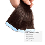 HAIRREAL Tape in Hair Extensions Remy Human Hair Seamless Skin Weft Straight Hair 50g/Pack 18 Inch 20Pcs Hairpiece 4# Medium Brown