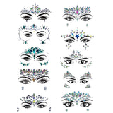 Set of 16 Face Crystal Sticker Suit Breast Body Nipple Makeup Glitter Gems Rhinestone Acrylic Eye Beauty Nails Mermaid Jewels Temporary Tattoos Self-Adhesive Festival Rave Carnival Party (Pattern4)…