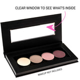 Magnetic Eyeshadow Palette Empty 2PC - Beauty Junkees Compact Mini Makeup Pallete for Depotting Eye Shadow, Blush, Contour, Bronzer, Highlighter Pans, Metal Stickers, Purse, Travel, Two Pack Black