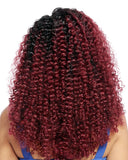 Sensationnel X-Pression Pre-Looped Synthetic Crochet Braid - 3X DEEP TWIST 12" (T1B/PURPLE/BLK)