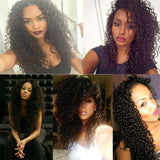 Malaysian Deep Wave Curly Virgin hair 3 Bundles Wet and Wavy 100% Unprocessed Human Hair Weave Weft Extensions 95-105g/pc Natural Black Color (18 20 20)