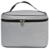 NGIL Large Top Handle Cosmetic Case (Glitter-Silver)