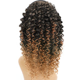 Afro Curly Drawstring Ponytail Hair Piece for African American Women Short Ponytail Extension Paste Heat Resistant Wavy Synthetic Ponytail Black Hairpiece for Women (10inch, 1B/27)