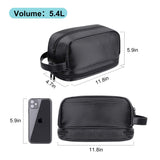 LEEFE Toiletry Bag for Men, Waterproof Travel Toiletry Organizer Bag, Shaving Bag Dopp Kit Bathroom Toiletries Organizer PU Leather Cosmetic Bags