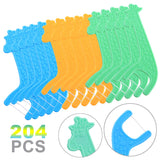 FAMILIFE Kid's Dental Floss Picks Fluoride Free, Unflavored Fun Flossing Children with Portable Travel Cases Refills Pack, 204 Picks