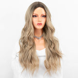 Persephone Synthetic Ombre Blonde Wig for Women Glueless Long Wavy Wig Heat Resistant Hair Replacement Wigs 22 Inch