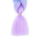 Forevery Rainbow Braiding Hair Kanekalon Synthetic Ombre Hair 5Pcs for Braiding High Temperature Fiber Crochet Twist Braids Purple to Blue to Viole (24", 9#)