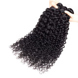 Brazilian Virgin Curly Human Hair 3 Bundles Jerry Curly Human Hair Weave Grade 8A 100% Unprocessed Virgin Human Hair Bundles (14 16 18 inch) Natural Color