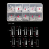 Nail Tips for Acrylic Nails 500PCS Coffin Fake Nails with Glue Holographic Sequins for Nail Stickers and Butterflies Nail Art(10 Sizes French Nails)
