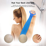 HOPESO Silicone Back Scrubber for Shower, Silicone Bath Body Brush, Easy to Clean - Exfoliating Improve Your Circulation, Includes Stainless Steel Hook (31.5inch, Brown gray)