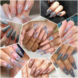 Modelones Poly Nail Gel Kit Enhancement Builder Gel Nude Gray Glitter Nail Extension Gel Kit with Slip Solution Trial Professional Technician All-in-One French Kit