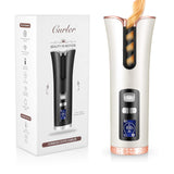 Cordless automatic Hair Curler, professional ceramic coating for hair care,Portable rechargeable ceramic automatic curling styling device,adjustable temperature and timer.styling tool gift(Wihte)
