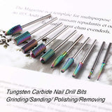 Makartt Nail Drill Bits Set and Sanding Bands Bundle, 10Pcs Tungsten Carbide Nail Drill Bits and 300Pcs Sanding Bands Remove Poly Nail Gel