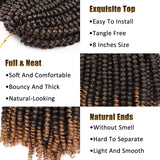 3 Pack Spring Twist Crochet Braids Synthetic Fluffy Curly Hair Extensions 8inch(T1B/27#)