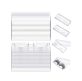 Healthcom 50 Pcs Clear Empty False Eyelash Storage Box Eyelash Packaging Box Plastic Eyelash Tray with Lid Mink Eye Lash Box Holder Bulk Eyelash Case Cosmetic Container Care Storage Organizer,Clear