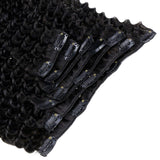 18 Inch Clip in Hair Extensions for Black Women Natural Hair Clip In Remy Human Hair Kinky Curly 7 Pieces 100 Gram Per Set Natural Black Remy Hair Clip in Extensions