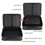 Barber Tool Bag, Segbeauty 10.8 x 14.6in PU Leather Travel Makeup Toiletry Carrying Case, Hair Styling Cutting Kit Storage Organizer for Dryer Clipper Shears Combs Cosmetics Salon Beauty Supplies