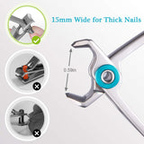 Nail Clippers for Thick Nails - DRMODE 15mm Wide Jaw Opening Extra Large Toenail Clippers Cutter with Nail File for Thick Nails, Heavy Duty Fingernail Clippers for Men, Seniors