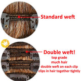 7Pcs 16 Clips 24 Inch Wavy Curly Full Head Clip in on Double Weft Hair Extensions