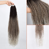 FASHION IDOL New Goddess Twist Crochet Hair 5 Packs River Twist Crochet Hair 26 Inch Long Senegalese Twist Crochet Braids with Curly Hair River Locs Gray Ombre
