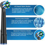 Black Replacement Brush Heads Compatible with Oral B Braun Electric Toothbrush Handles, Pack of 16 from ITECHNIK