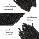 Nu Locs 24 Inch Crochet Hair Pre-Loop Wavy Faux Locs Crochet Hair African Roots Dreadlocks Hair for Women (1B)