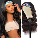 Body Wave Headband Wig Human Hair Half Wigs for Black Women Brazilian Virgin Body Wave Human Hair Band Wig None Lace Front Wigs Machine Made Glueless Wigs 150% Density 20 Inch