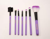 Teen-girls makeup eyeshadow palette kit w/brushes travel bag party gift glitter matte shimmer cruelty free waterfall glitter case with 7 brushes 12 color long lasting waterproof (Purple)