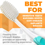 Solodent Toothbrush Ultra Soft, Silver for Sensitive Teeth and Gums (Pack of 8) Colors may vary