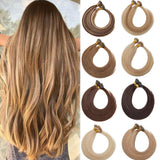 SEGO Nano Bead Ring Human Hair Extension Pre Bonded Nano Tip Remy Hair Extensions Micro Beads Rings Loop Hand Tied Hairpiece 18 Inch #60 Platinum Blonde 1g/strand 50g/pack