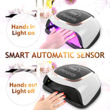 UV LED Nail Lamp, iBealous 168W Professional Fast Gel Nail Polish Dryer Curing Lamp for Gel Polish Salon Quality Nail Light Gel Lamp 4 Timer Setting & Big LCD Touch Screen for Fingernail & Toenail