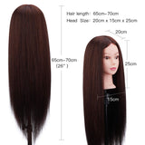 Mannequin Head, ALUOHA 26 Inches 50% Real Hair Training Head, Brown Professional Cosmetology Hairdressing Manikin Dolls Head Hair Styling Model for Hairdresser Practice with Clamp and Braid Set Style