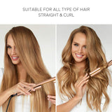 Hair Curler 2 in 1 - Ceramic Straightener and Curlers in one, Wet to Dry Hair Styler Flat Iron No Damage to Hair