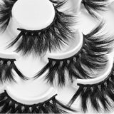 7 Pairs 25mm Lashes,8D Mink Hair False Eyelashes,Handmade Eyelashes Cruelty-free Dramatic Long Wispies Fluffy Lashes (C714)