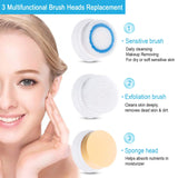 3 PCS Facial Cleansing Brush Heads Replacements for HEYFYV 4 in 1 Sonic Waterproof Powered Face Cleansing Brush