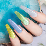 HOMOST Poly Nail Gel Kit, Glitter PolyGel Nail Extension Kit, 8 Colors Nail Builder Gel Extension Kit, With Base Coat Glossy Matte Top Coat