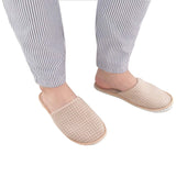 Spa Slippers - 10 Pairs Closed Toe Non Slip Disposable Hotel Slippers for Men and Wowen - Thick Soft Cotton Velvet Washable House Slippers Perfect for Guests,Bathroom,Spa,Travel,Wedding - Beige