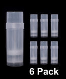 Empty Deodorant Containers Round (2.2oz, Pack of 6) - BPA Free Clear Plastic, Small Size Great for Carry-On Travel, DIY Make Your Own Deodorant, Lip Balm, Lotion Bar, Moisturizer, Heel Balm, Sunscreen